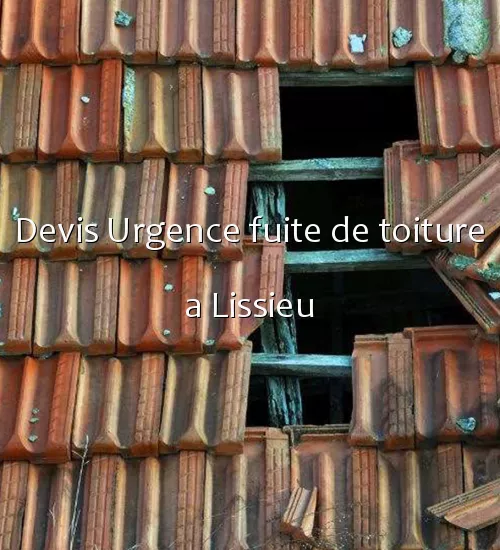 Devis Urgence fuite de toiture a Lissieu