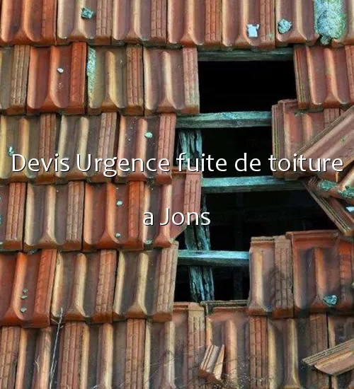 Devis Urgence fuite de toiture a Jons